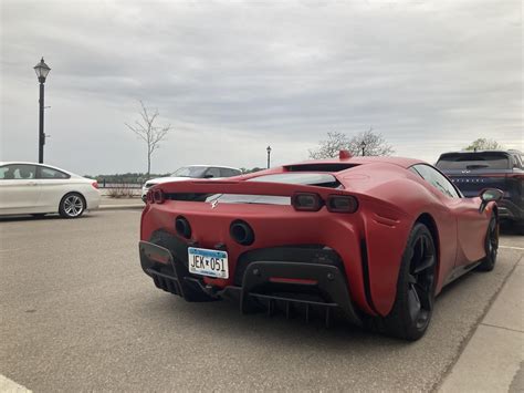 Saw a [Ferrari SF90 Stradale] in the amazing shade of Rosso F1-75 ...