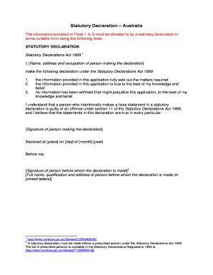 Fillable Online Statutory Declaration Australia Fax Email Print - pdfFiller