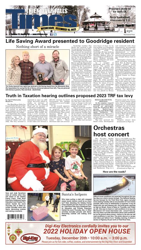 December 14, 2022 | Thief River Falls Times & Northern Watch – Official ...