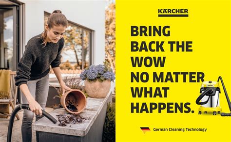KARCHER WD 3 SV Wet & Dry Vacuum Cleaner,1000W,23kPa Suction Power, 17L ...