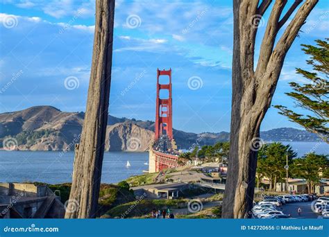 Golden Gate Bridge Traffic from Golden Gate Overlook on a Sunny Day ...