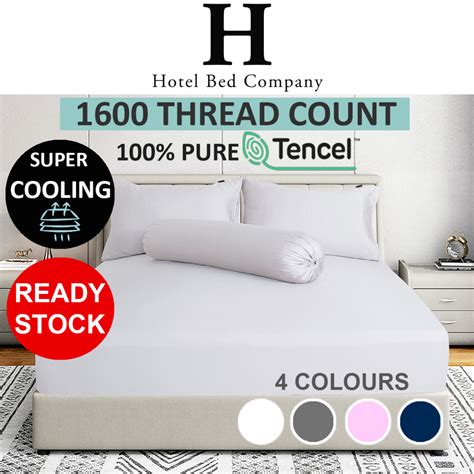 (SG Delivery) 1600TC Pure TENCEL™ COOLING Bedsheet Fitted Bed Sheet Set ...