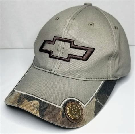 Chevrolet Chevy Bowtie Camo Strapback Hat Cap Brass 1… - Gem