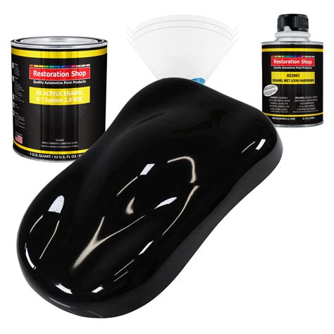 Restoration Shop - Black Chassis (Gloss) Acrylic Enamel Auto Paint - Complete Quart Paint Kit ...