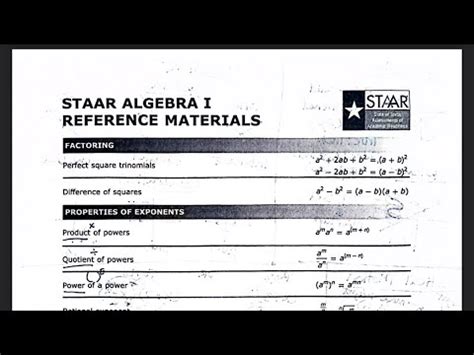 Ace Your STAAR! Algebra 1 Reference Sheet Secrets! 🔥 - Transtutor.blog