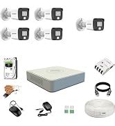 CP Plus 5MP 4 Channel DVR, 5MP 1 Dome & 1 Bullet Cameras (Audio ...