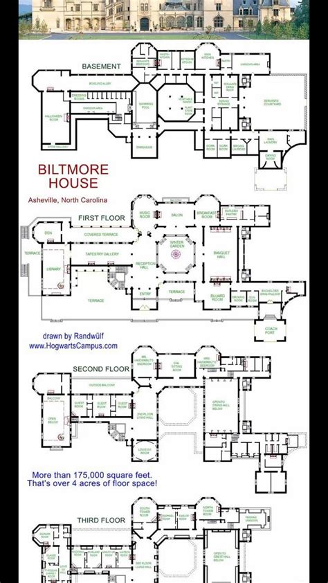 Biltmore Estate Floor Plan | Two-Level Mansion Layout