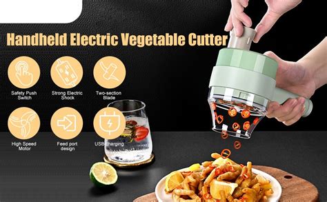 JKICHNM Electric Vegetable Cutter Set Wireless Hand held Food Processor ...