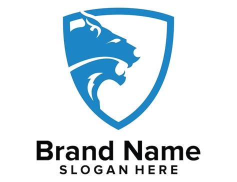 Schild mit Wild Cat Logo Vector Template | Premium Vektor