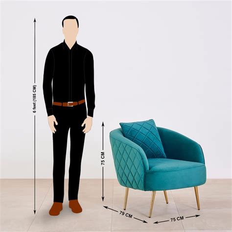 Buy Monarch Velvet Lounge Chair - Teal from Home Centre at just INR 14995.0