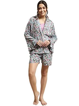 Buy Secret Wish Women's Sky Blue & Purple Sanganeri Floral Print 3 ...