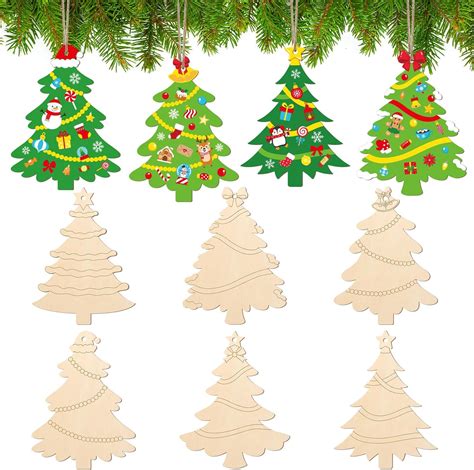 Buy Christmas Tree Shape Wood Cutouts for DIY Art Pack of 24 Cliths