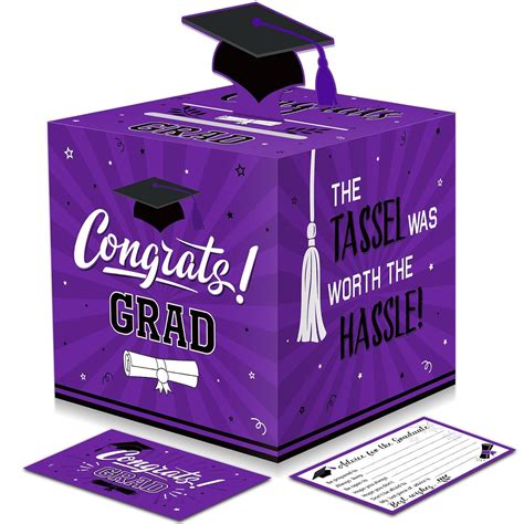 Funrous Large 2023 Graduation Card Box with 30 Pcs Advice Cards Gift ...
