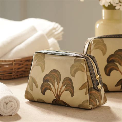 Blue Solene Faux Leather Vanity Pouch - Small