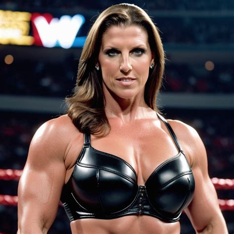 Muscular Stephanie McMahon in Black Leather Lingerie | Stable Diffusion Online