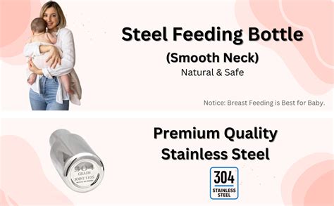 Buy Babyme Premium Stainless Steel Feeding Bottle with Silicon Nipple ...