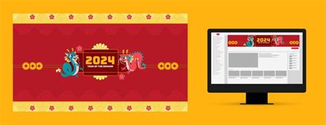 Flat youtube channel art for chinese new year festival | Free Vector
