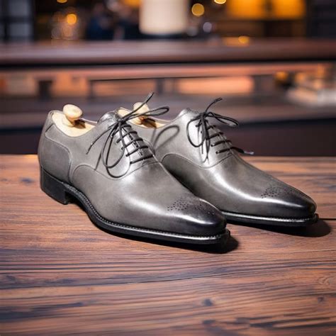 Men Gray Leather Dress Shoes, Men Formal Shoes, Leather Shoes Men Style ...