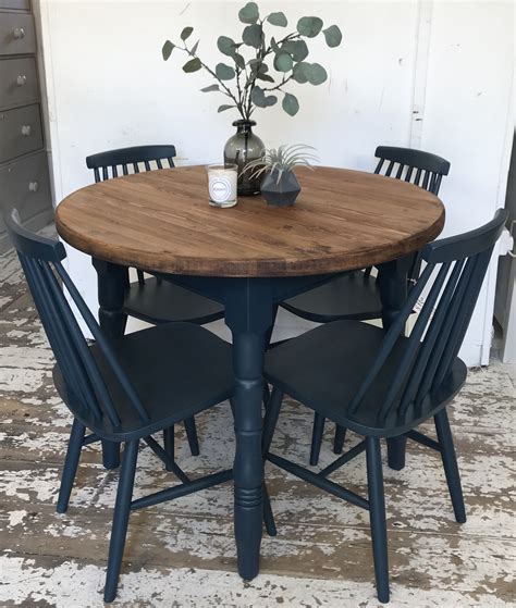Dining Table With Navy Blue Chairs at James Kettler blog