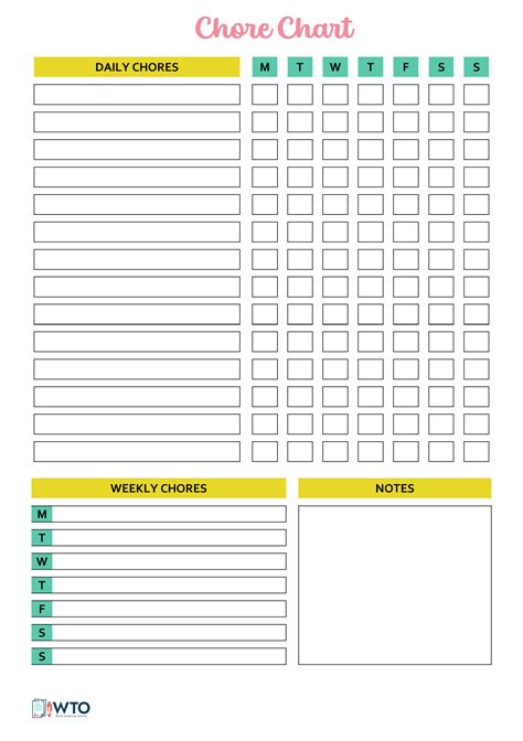 Free Printable Chore Charts For Adults (Daily, Weekly)