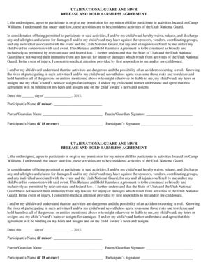UTAH NATIONAL GUARD AND MWR RELEASE AND HOLD HARMLESS - Ut Ngb Army ...