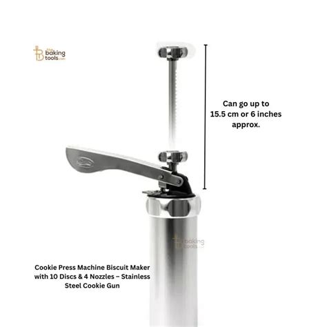 Cookie Press Machine – 10 Discs & 4 Nozzles Stainless