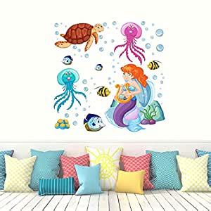 StickMe 'Mermaid - Under Sea - Jelly Fish - Fish - Wall Sticker' -SM944 ...