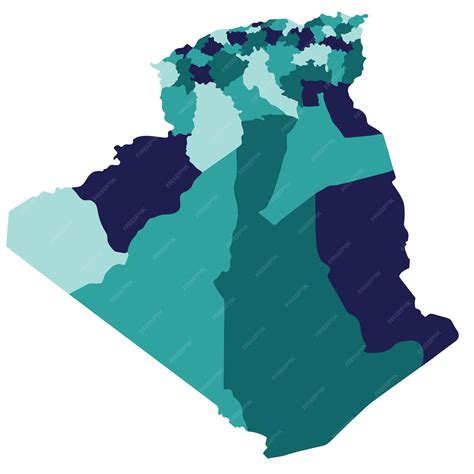 Premium Vector | Algeria map Map of Algeria in administrative provinces in multicolor