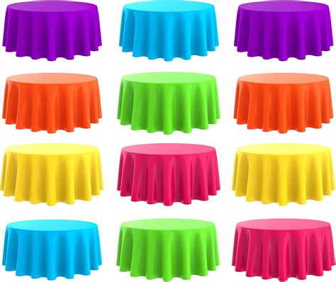 Amazon.com: Oudain Round Tablecloth 84 Inch Premium Plastic Table Cloth ...
