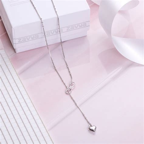 Infinity-Heart 925 Sterling Silver Rhodium Plated Necklace – Zavya