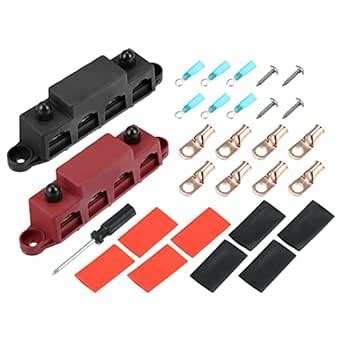 X AUTOHAUX 2 Set 4 Post Power Distribution Block Terminal Studs Bus Bar ...