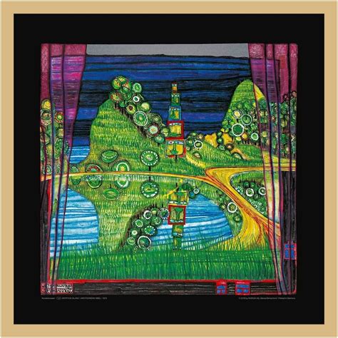Hundertwasser Antipodische Insel Poster Artprint Framed