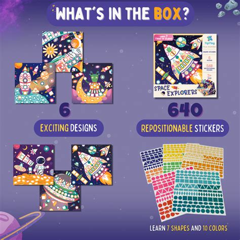 JoGenii |Educational Shape Sticker- Space Explorers | PepPlay