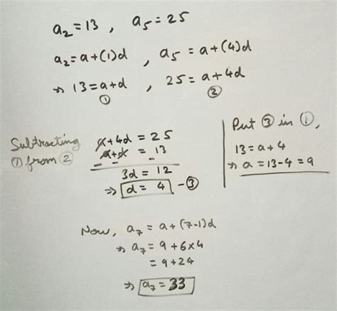 If the 2nd term of an ap is 13 and 5th term is 25what is it's 7th term ...