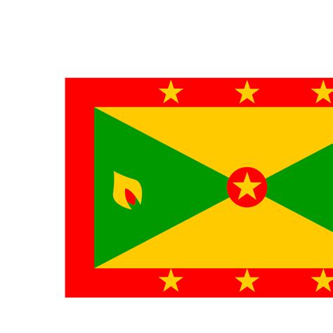 Grenada Flag, Caribbean, Green, Stars, Yellow PNG