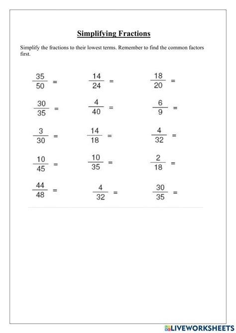 Image result for Simplifying Fractions Worksheet 5th Grade