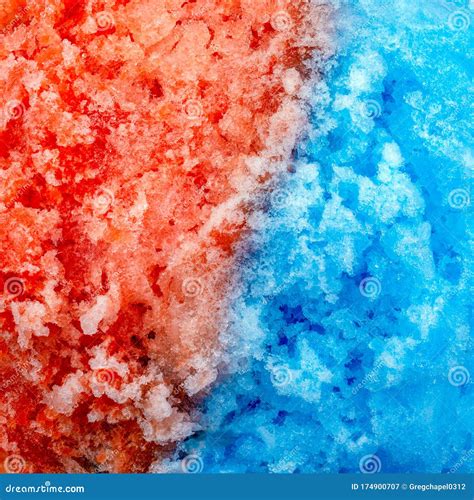 Two Hawaiian Shave Ice, Shaved Ice Or Snow Cone Desserts In Flower ...