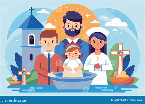 A Joyful Baptism Ceremony Featuring a Child Being Baptized by a Priest ...