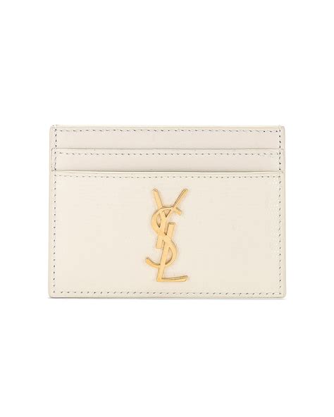 Saint Laurent Monogram Card Case in Cream | FWRD
