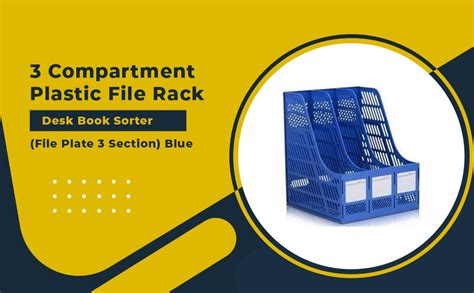 BSITFOW 3 Compartment Plastic File Rack Paper Magazine Holder/Desk Book ...