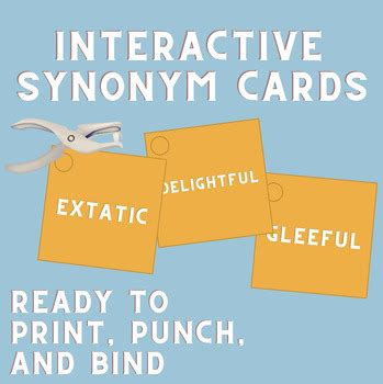 Interactive Synonym Card Sets by Golden Fourth | TPT