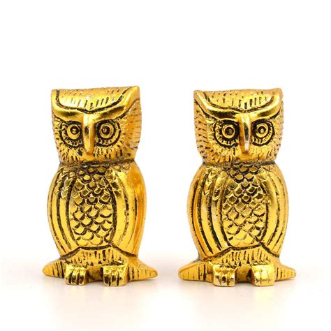 Buy CraftVatika Metal Owl Couple Miniature Statue Showpiece, Owl ...