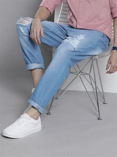 The Indian Garage Co Men Mildly Distressed Light Fade Jeans - Price History