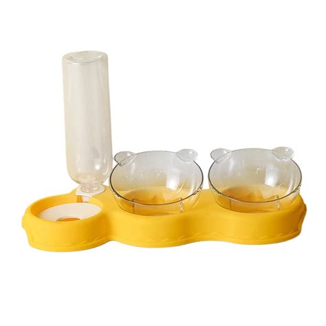 arythe Double Bowl Dog Cat Feeder Auto Removable for Pet Watering Bowl ...