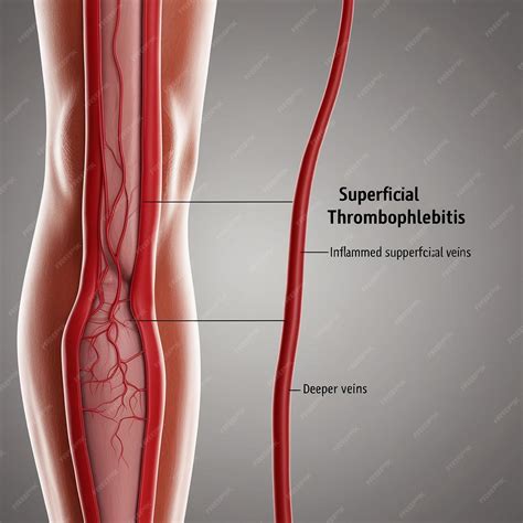 Medical Illustration of Superficial Thrombophlebitis and Deep Vein ...