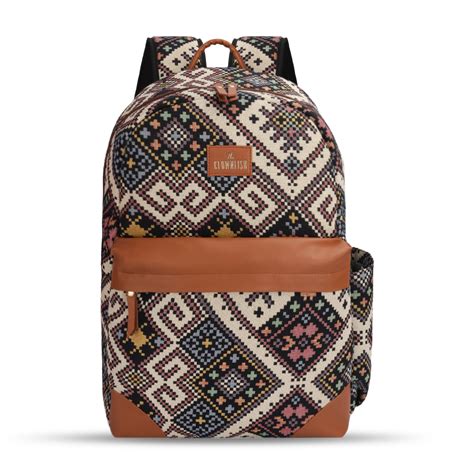 Woman's Laptop Backpack - Stylish Tapestry & Vegan Leather | 15.6in Ca ...