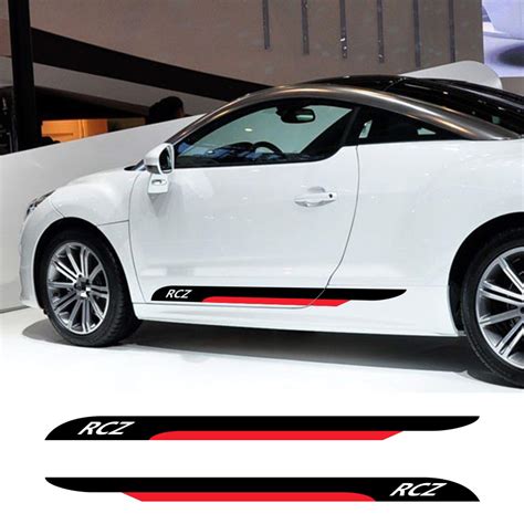 Buy QRSLHYA For PEUGEOT RCZ,Car Door Side Skirt Stripes Stickers Auto ...