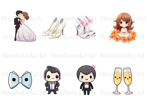 Cute Wedding Clipart, Wedding Couple, Bride Groom Clipart – Clipartset