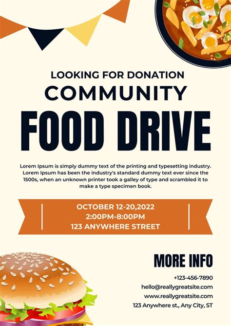 Page 3 - Free food drive flyer templates to edit and print | Canva