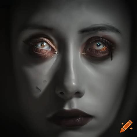 Surreal art of a face pushing through a yellow wall on Craiyon